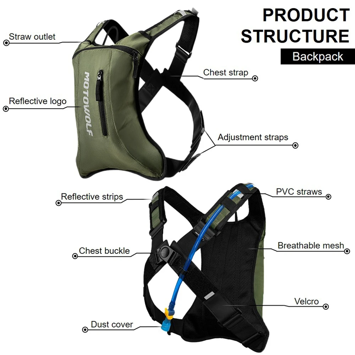 Motorcycle Cycling  Water Bag  - Mountain Biking Rucksack recension och pris