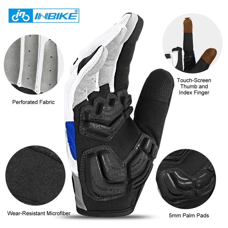 INBIKE Bicycle Gloves Gel Full - Mountain Biking Gloves Mens recension och pris