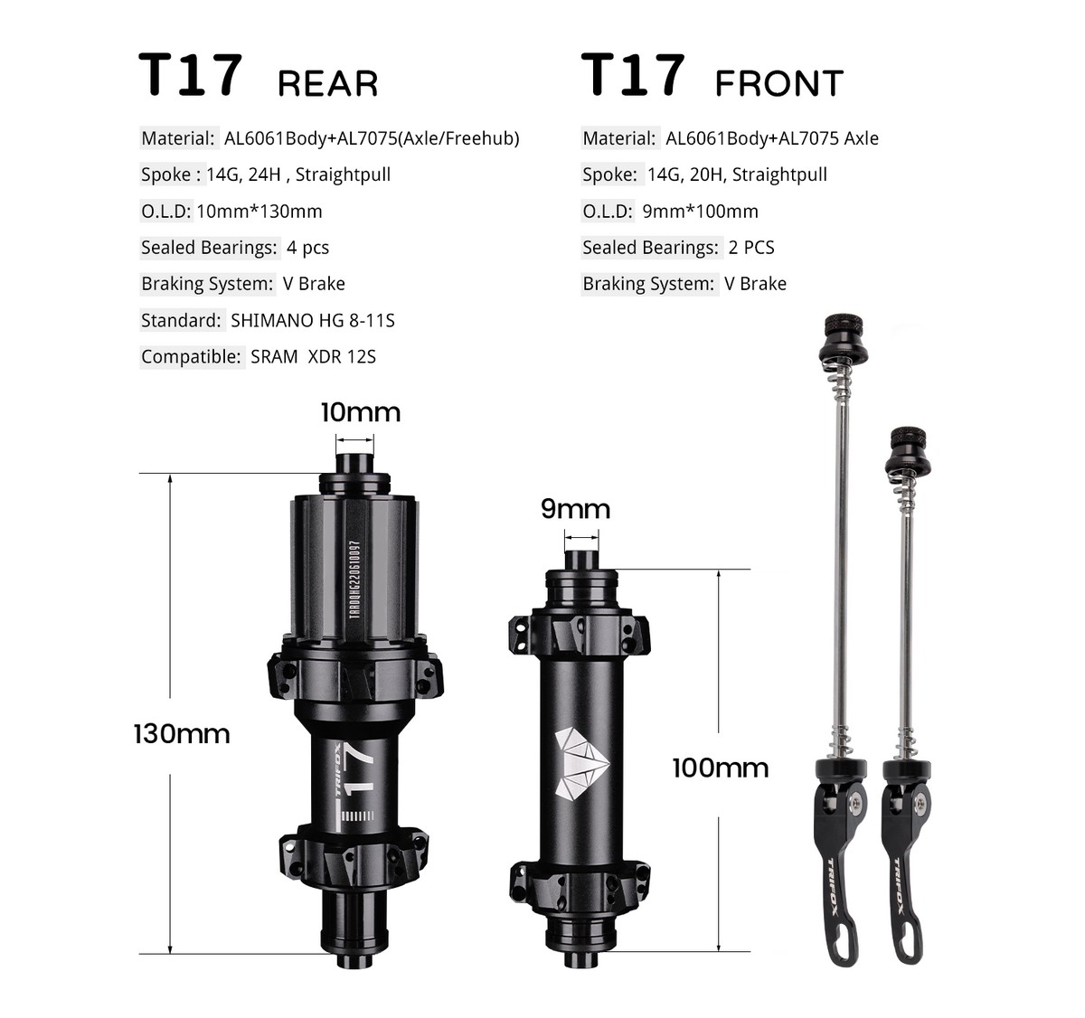 TRIFOX Road Bike Hubs 6 Bearin - Cassette 11 Speed recension och pris